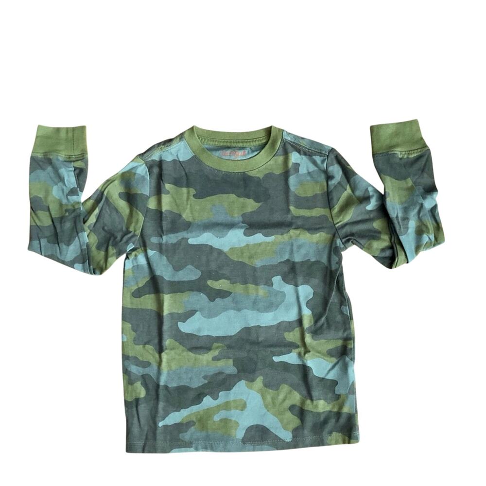Cat & Jack Camo Long Sleeves T-Shirt Cotton Blend Toddler Boy’s Size XS (4/5)